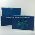 Custom Design Flocking Ribbon Decorated Paper Gift Storage Box